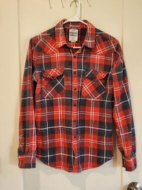 44mm Legendary Goods Plaid Western Pearl Snap Shirt M